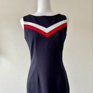 Vintage inspired Tatyana Boutique Nautical Blue White Red Pencil Dress Size XS